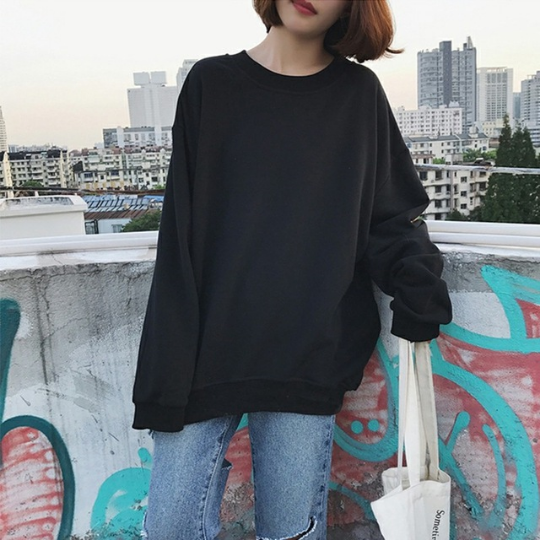 Solid Color Basic O Neck Sweater