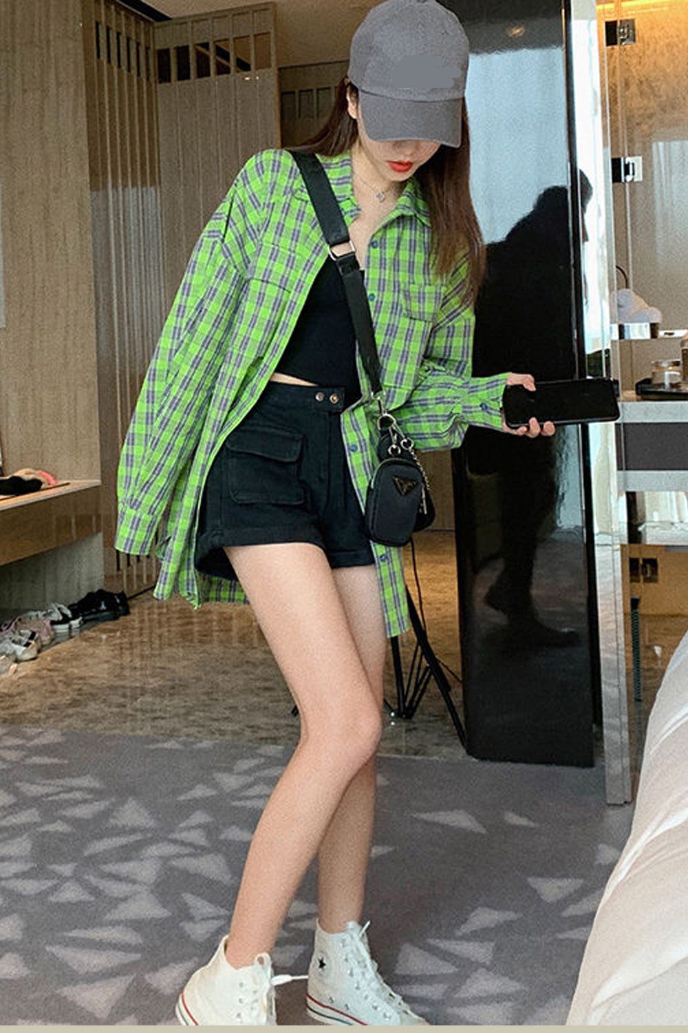 Long Sleeve Green Plaid Casual Shirt