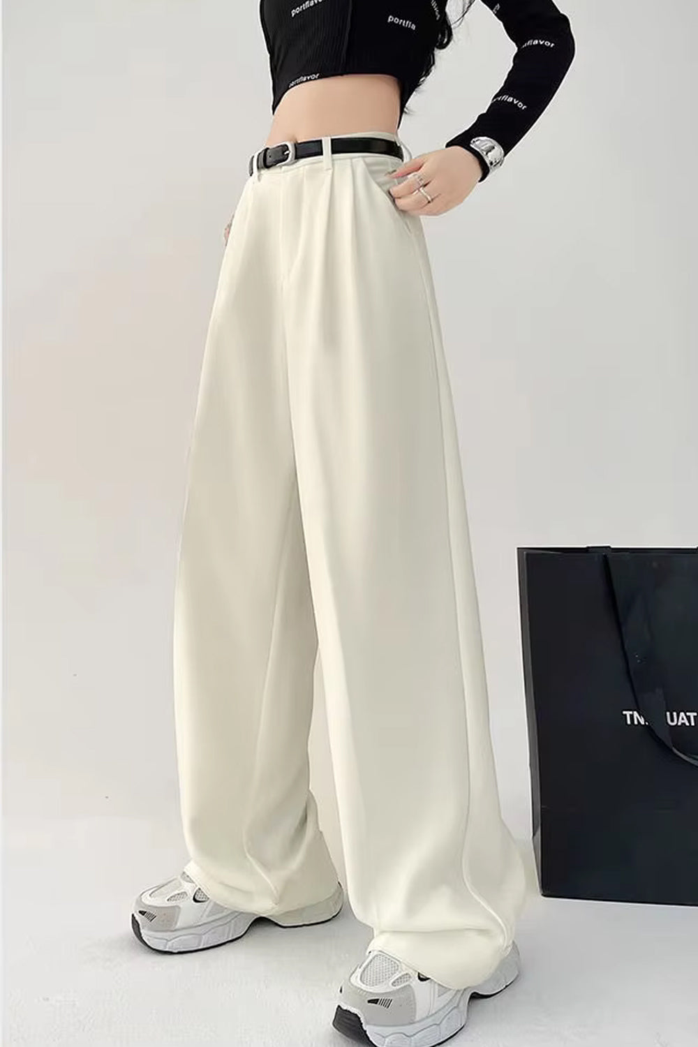 High Waist Loose Straight Office Long Pants