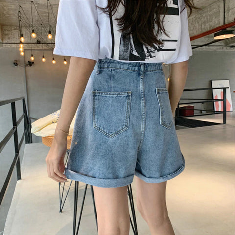 Buttons Casual Denim Short Jeans