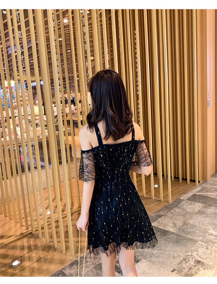 Sexy Elegant Halter Lace Dress