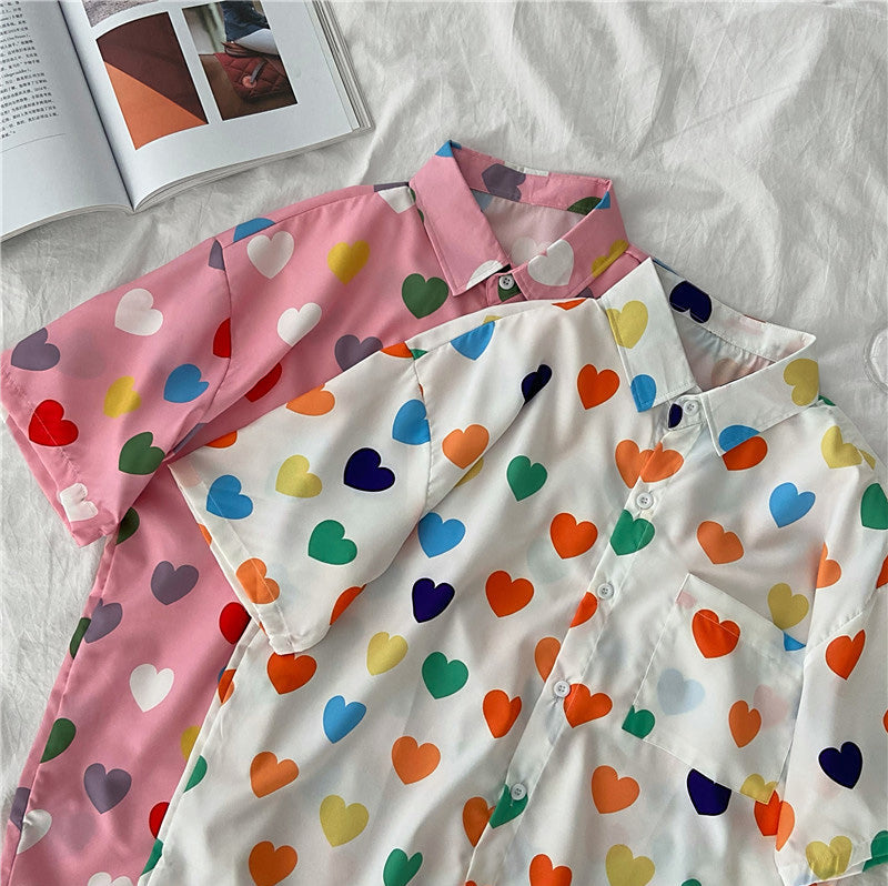 Love Full Printed Casual Blouse Shirt
