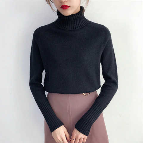 Cashmere Turtleneck Knitted Sweater