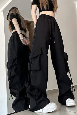 Cute Colors Cargo Pockets Long Pants