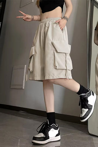 Casual Big Cargo Pockets Basic Shorts Pants