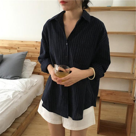 Long Sleeve Striped Style Shirt