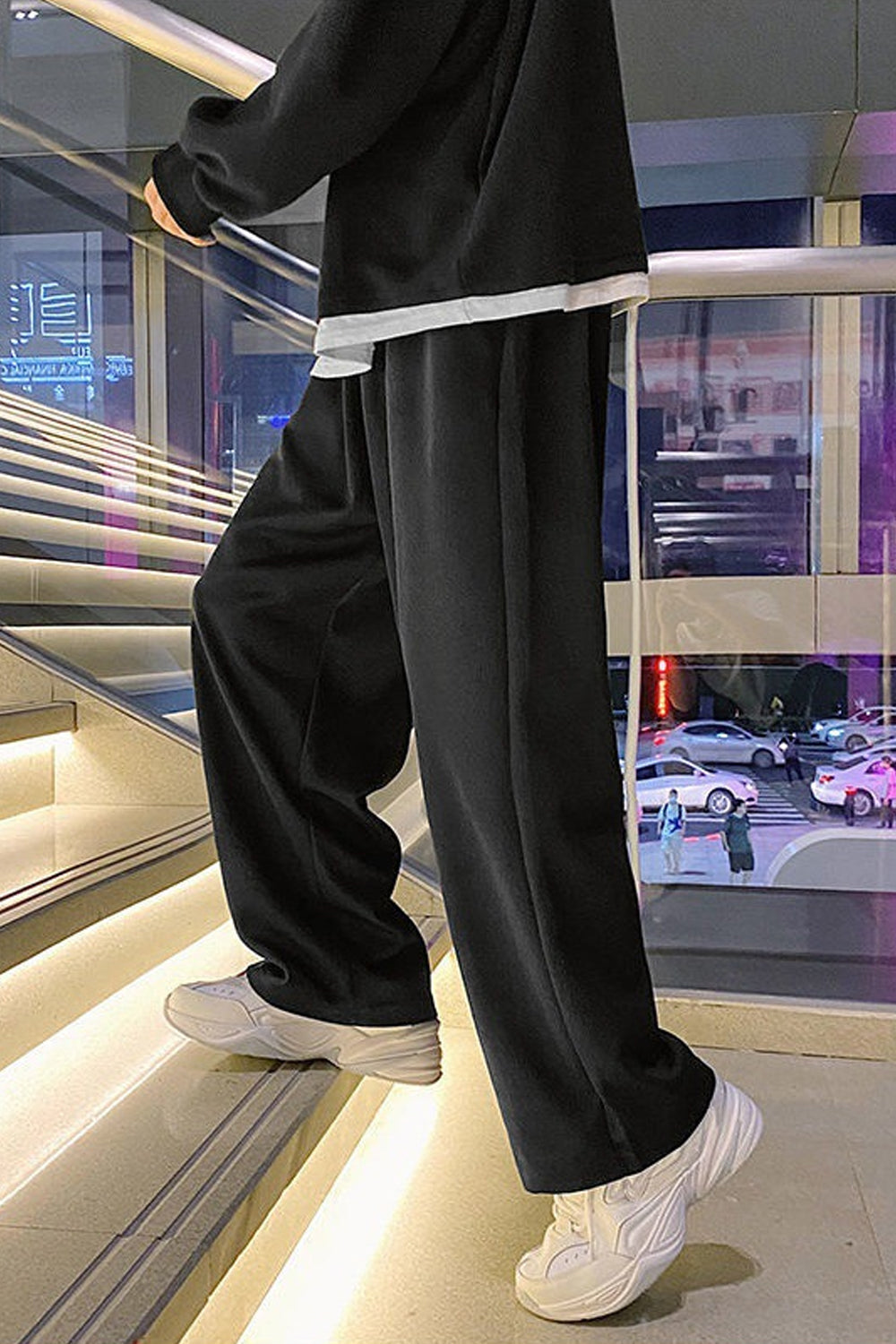 Loose Solid Color Straight Men Sweatpants