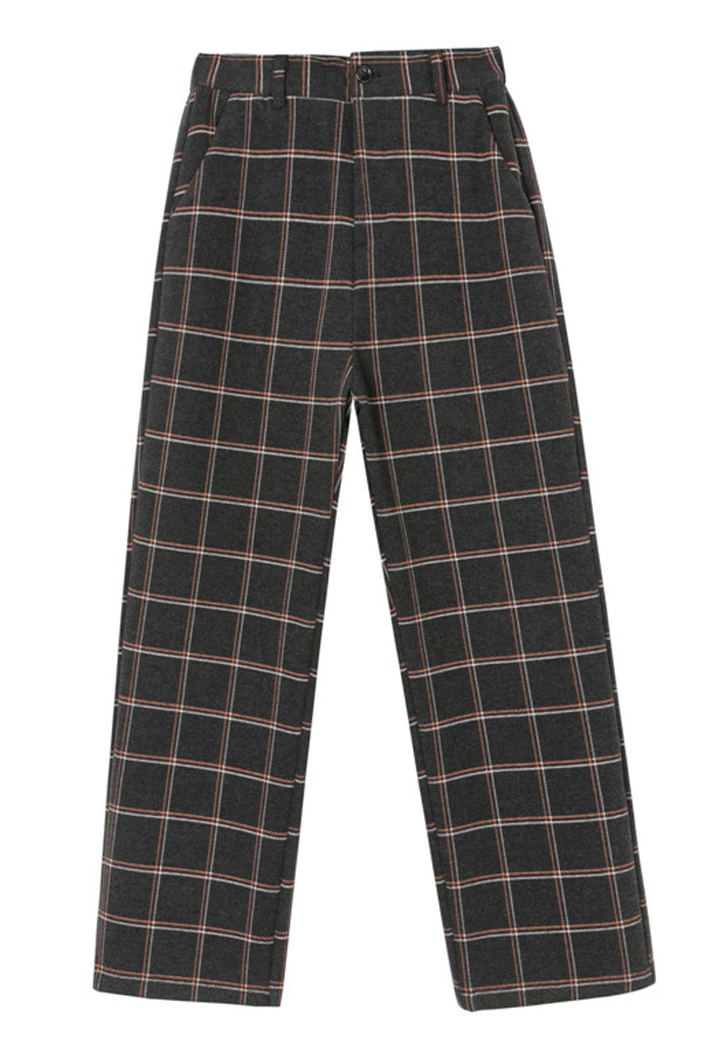 High Waist Elegant Plaid Office Long Pants