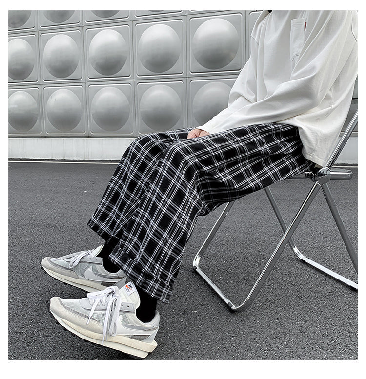 Retro Plaid Hip Hop Style Loose Pants