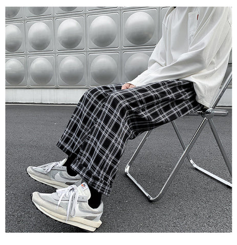 Retro Plaid Hip Hop Style Loose Pants