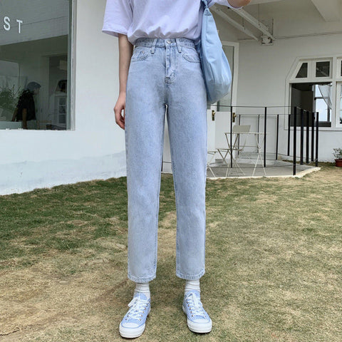 High Waist Slim Ankle Long Jeans Pants