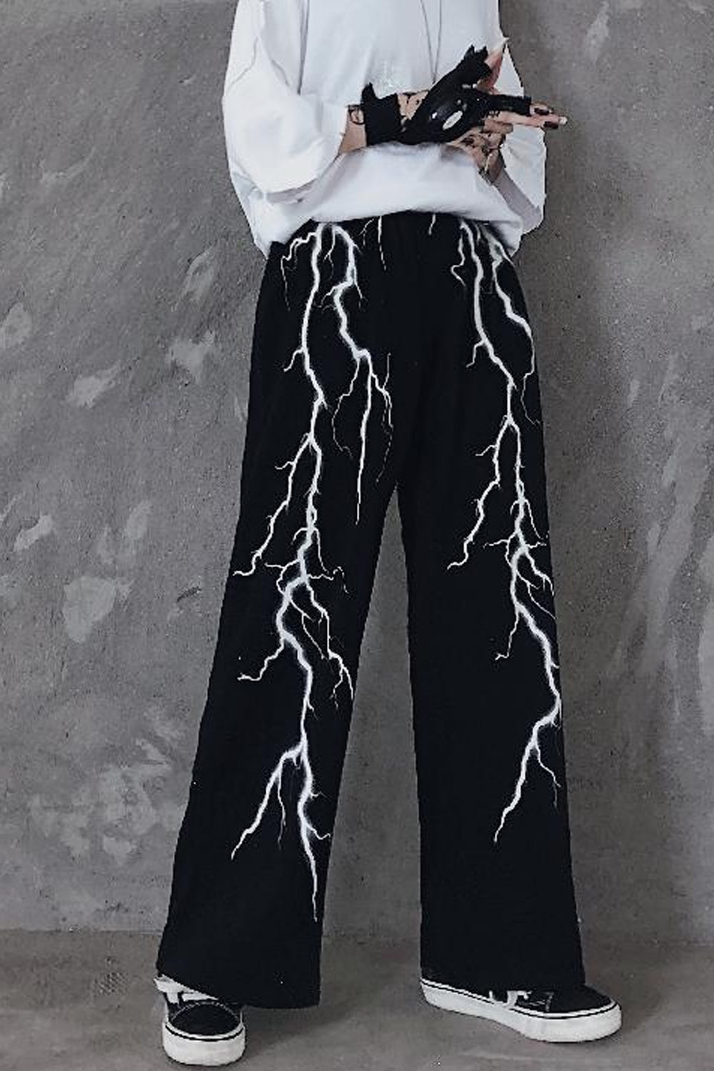 Thunder Lightning Gothic-Hose mit weitem Bein