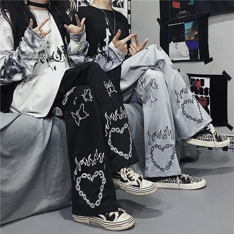 Butterfly Printed Hip Hop Long Pants