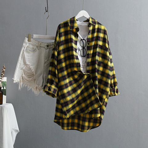 Loose Plaid  Women Shirt