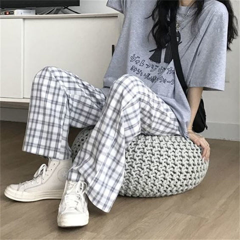 Chic Hip Hop Loose Plaid Pants