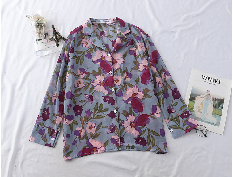 Vintage Flower Pattern Beach Style Shirt