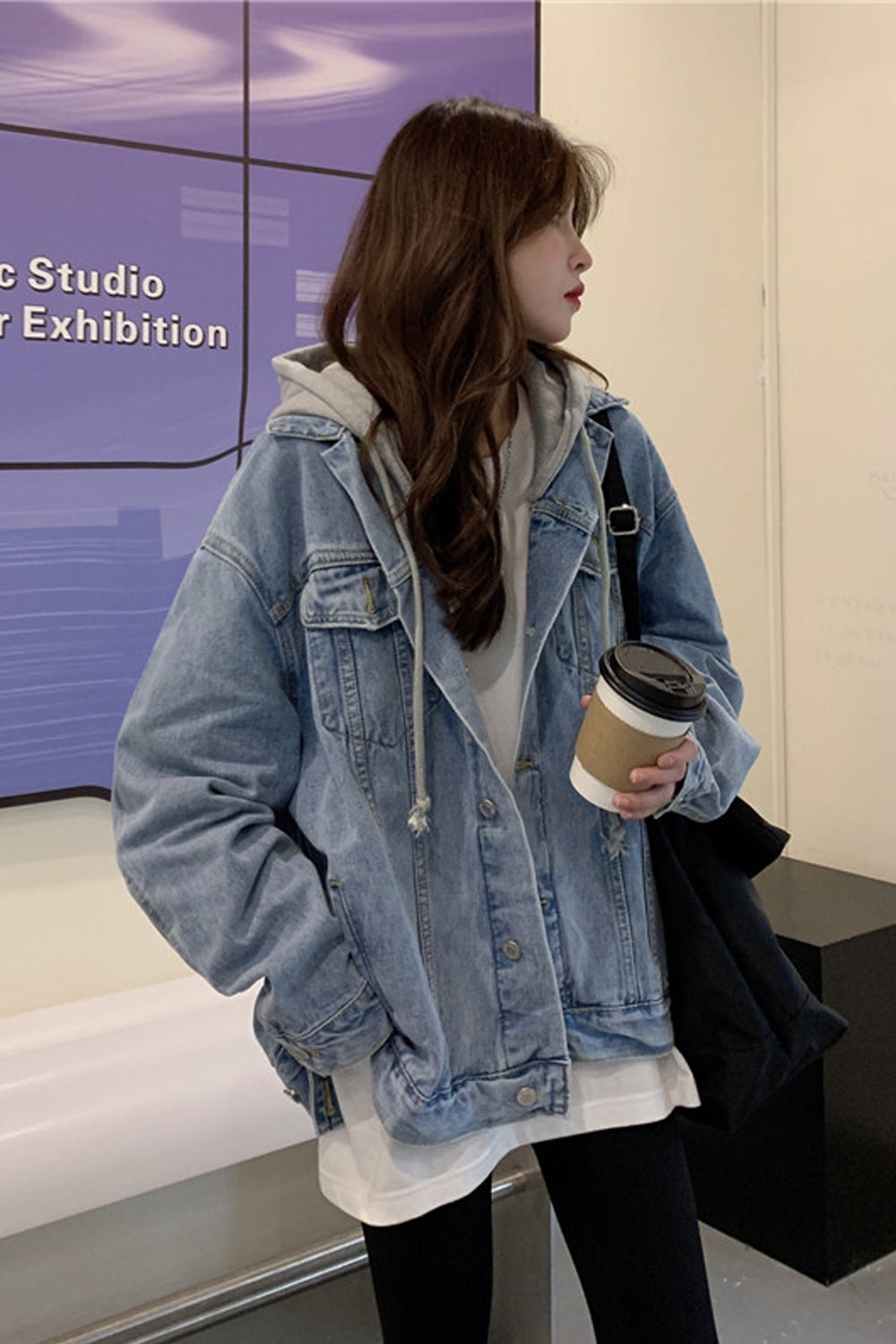 Loose Hooded Style Denim Jeans Jacket