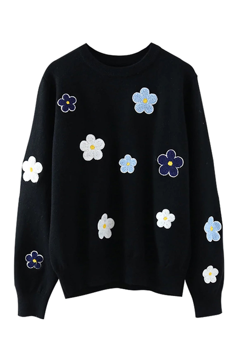 Daisy Floral Embroidery Sweater