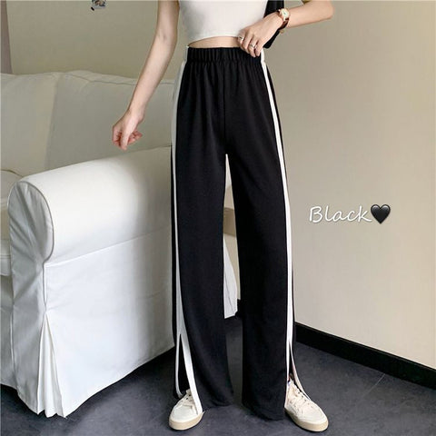 High Waist Side Split Loose Sweatpants
