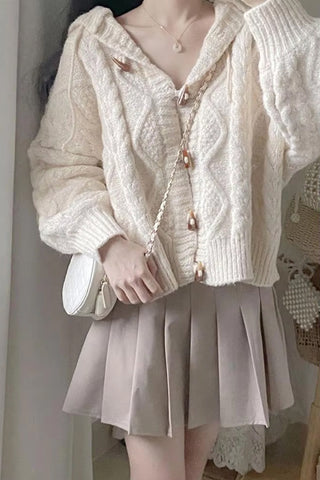Loose Sweet Knitted Hooded Sweater