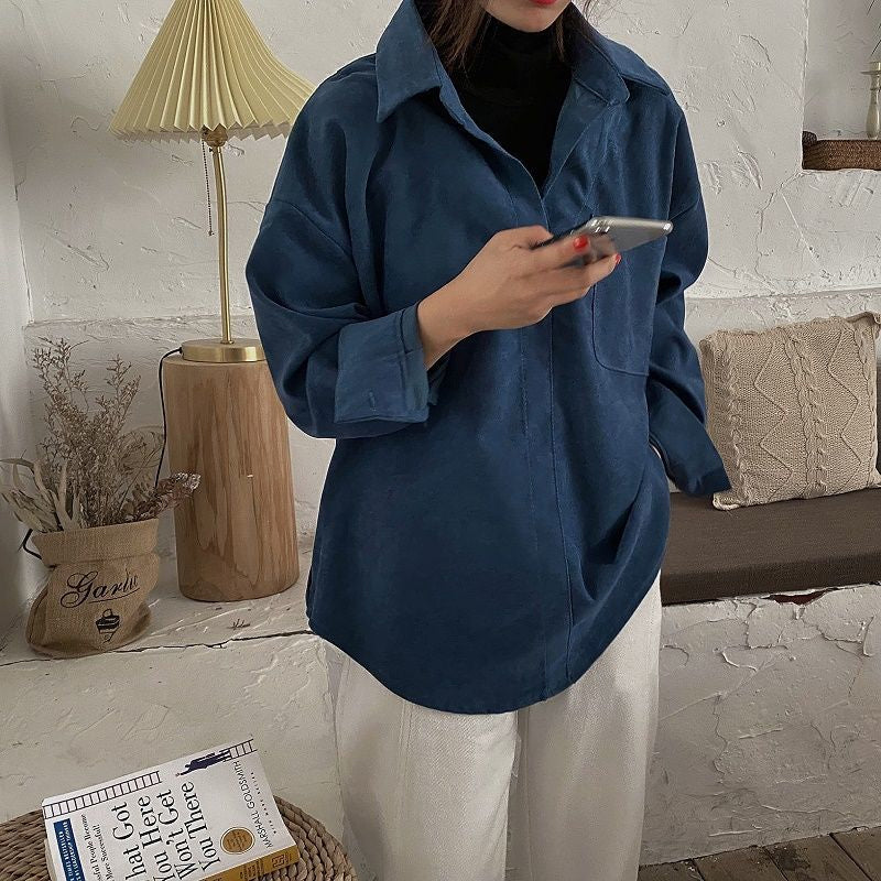 Long Sleeve Simple Elegant Blouse Shirt