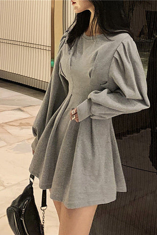 Long Sleeve O-Neck Elegant Dress