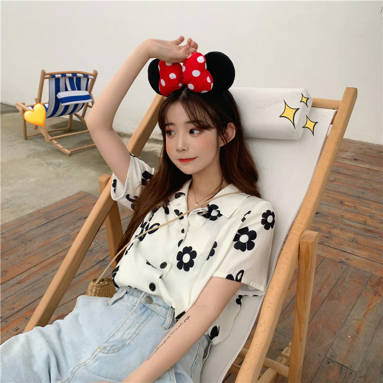 Casual Daisy Floral Printed Blouse Shirt