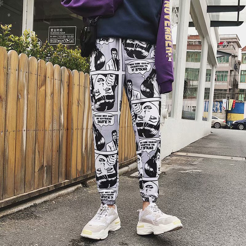 Cartoon Comics Printed Casual Joggers Pants