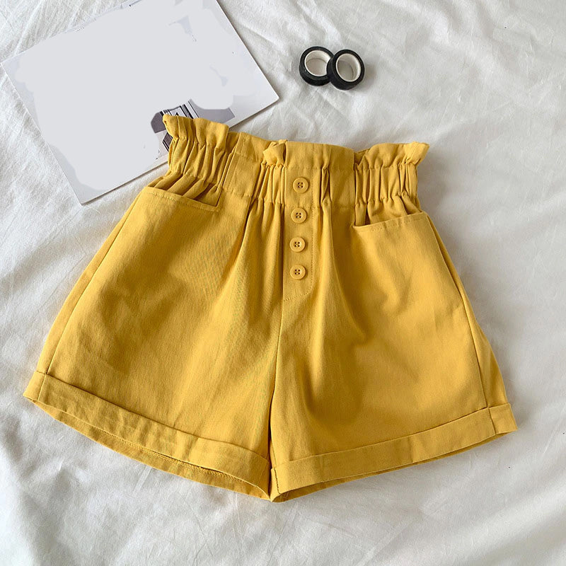 Elastic Waist Ruffle Elegant Summer Shorts