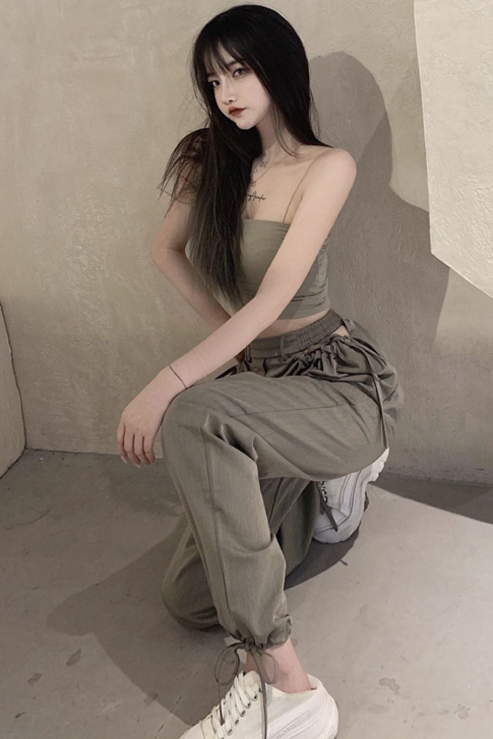 Rope Waist Casual Jogger Sweatpants