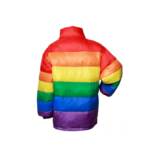 Regenbogen gestreifter Mantel Parka Jacke