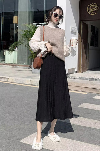 High Waist Long Knitted Winter Skirts
