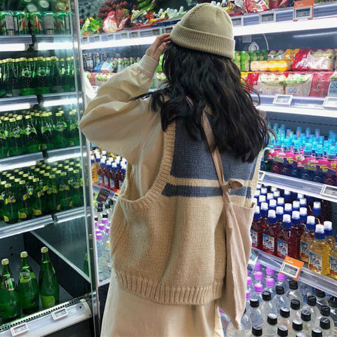 Retro Simple Basic Sleeveless Sweater