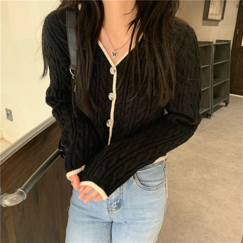 Sexy Elegant Knit Cropped Sweater