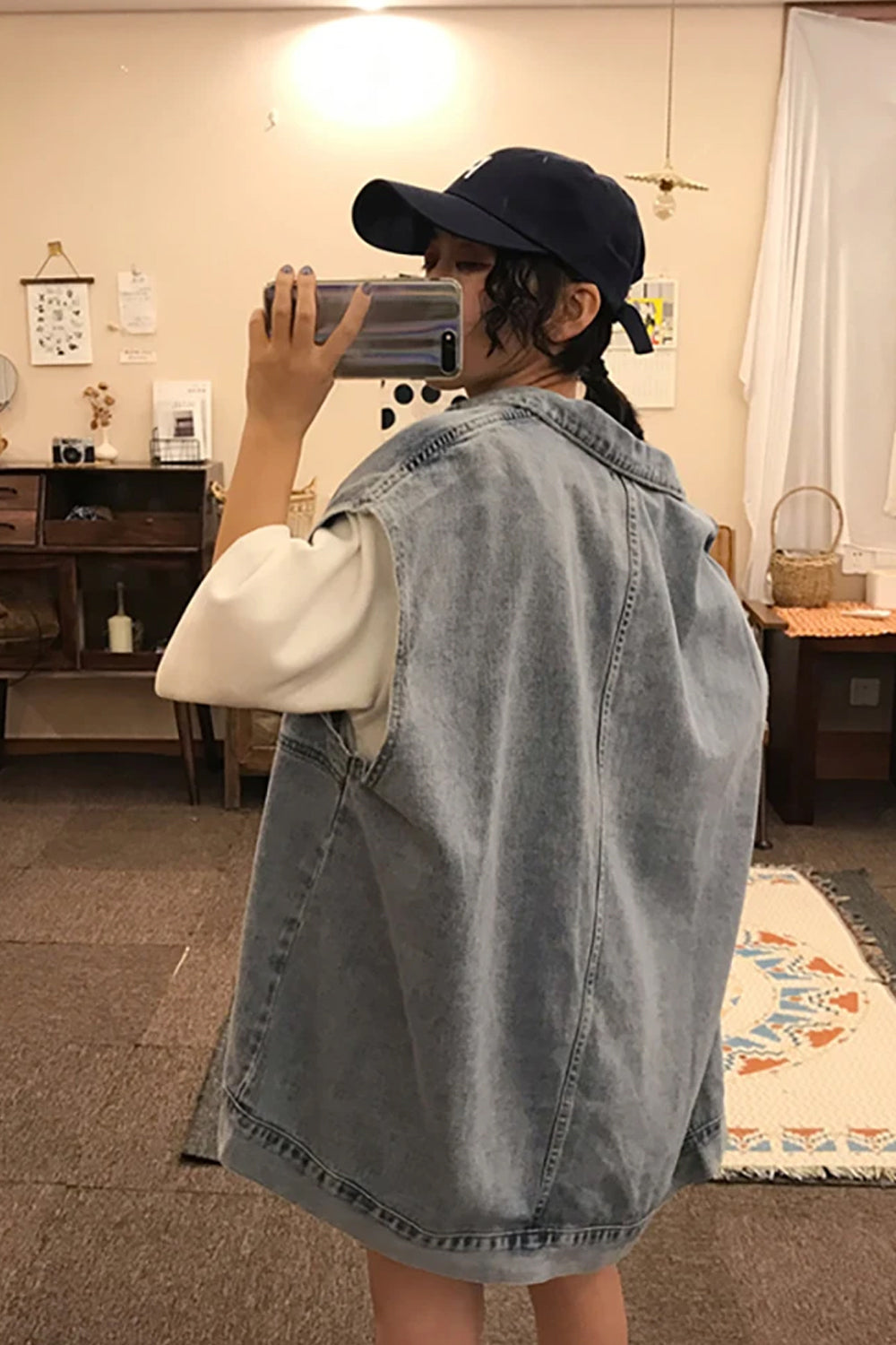 Oversize Sleeveless Denim Vest Jacket