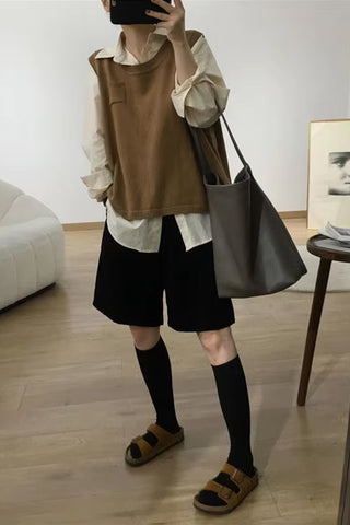 High Waist Loose Cozy Corduroy Shorts