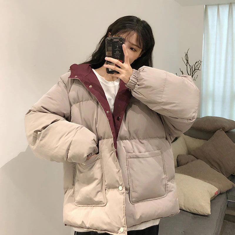 Loose Two Side Style Padded Warm Jackets