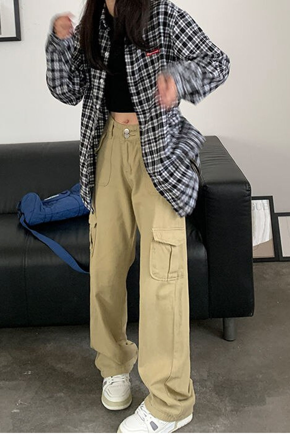High Waist Loose Wide Leg Cargo Pants
