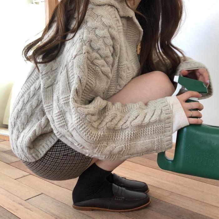 Knitted Preppy Style Cardigan Sweater