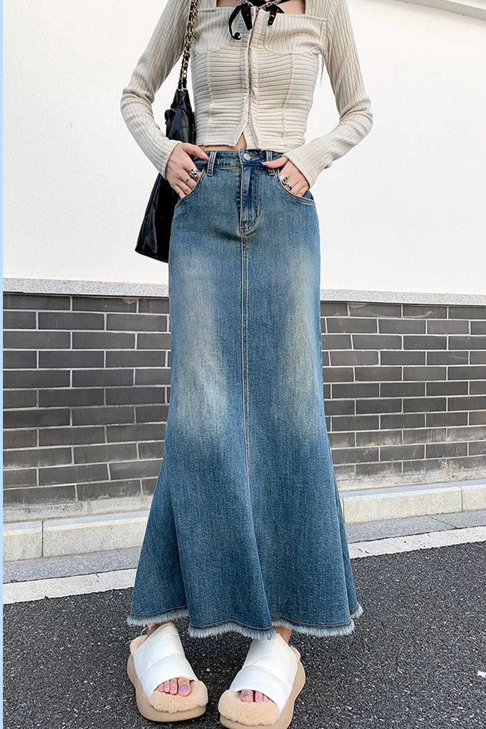 Cute Mermaid Style Long Skirts Jeans