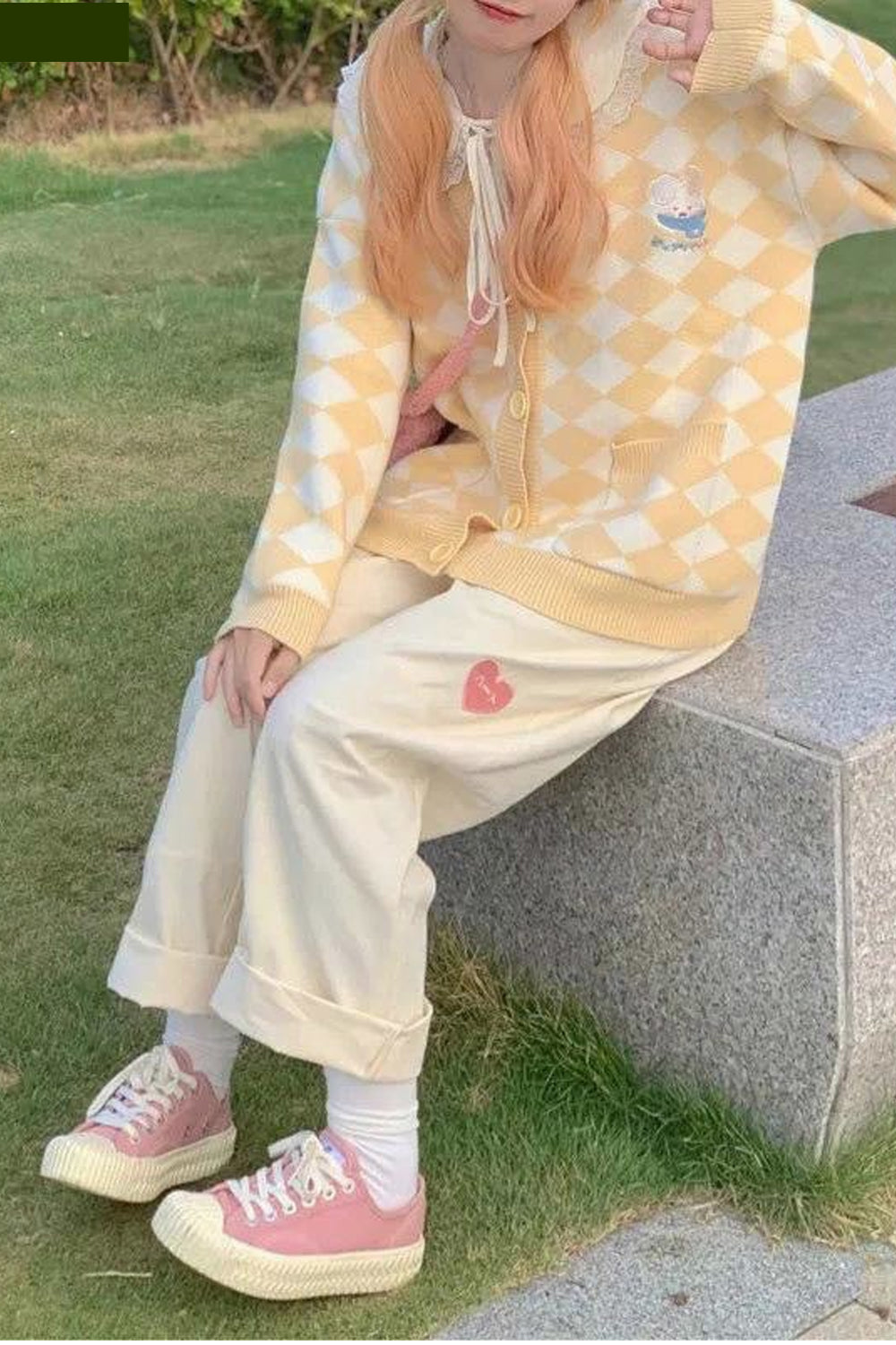 High Waist Sweet Love Shaped Vintage Corduroy Pants