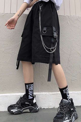 Hip Hop Streetwear Shorts Hosen mit Kette