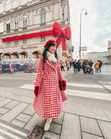 Candy Cane Gingham Dress Coat