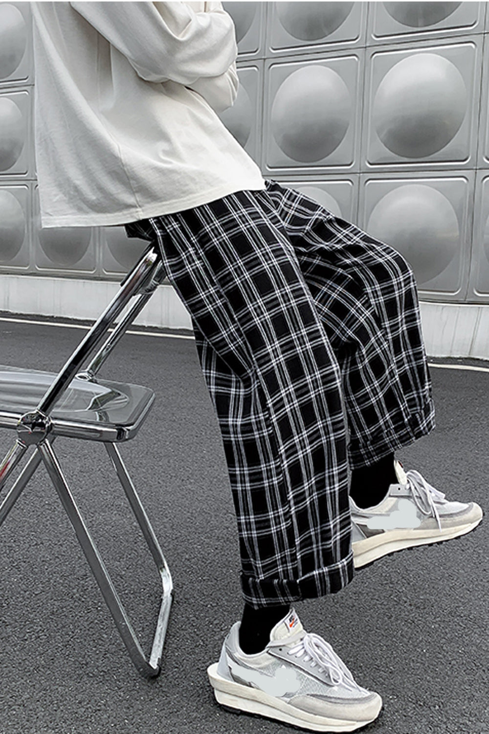 Retro Plaid Hip Hop Style Loose Pants