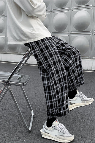 Retro Plaid Hip Hop Style Loose Pants