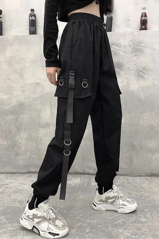 High Waist Hip Hop Cargo Jogger Pants