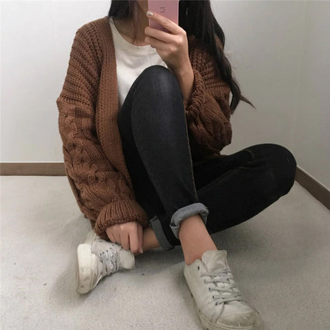 Vintage Warm Knitted Cardigan Sweater
