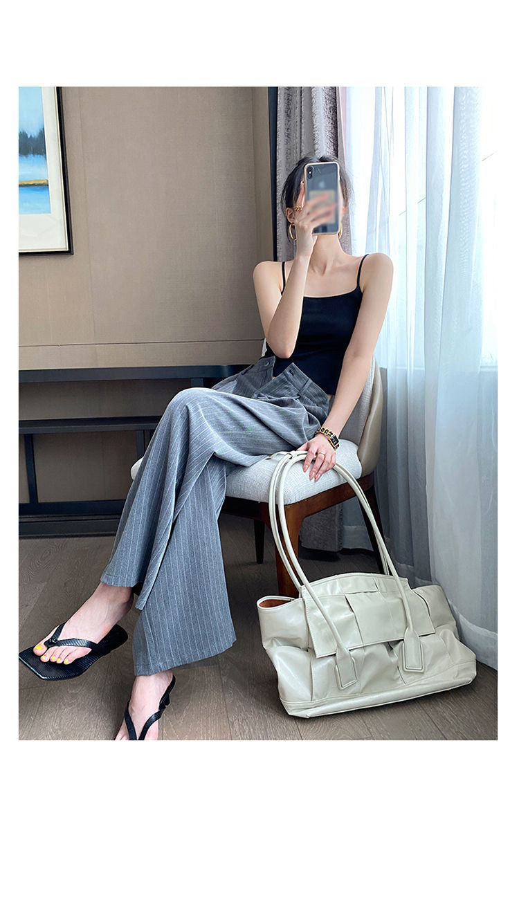 Long Casual Striped Wide Leg Pants