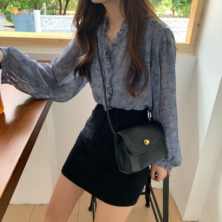 Florals Pattern Printed Blouse Shirt