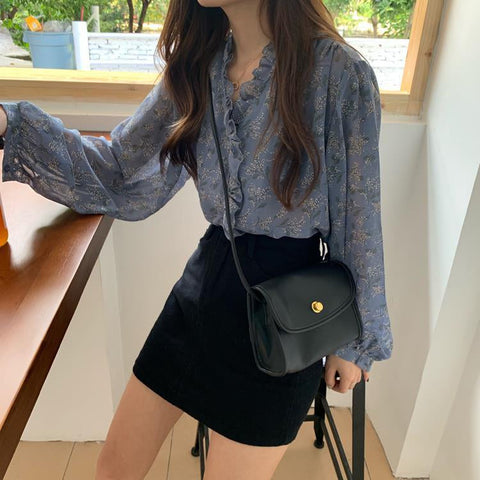 Florals Pattern Printed Blouse Shirt